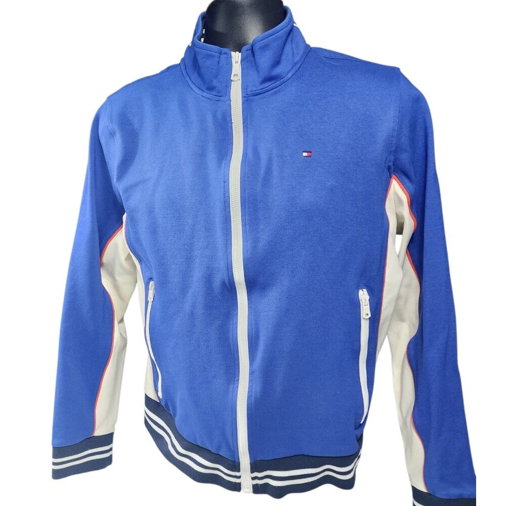 Tommy Hilfiger Men Small Womens Medium Full Zip Track Jacket Retro Athletic Logo